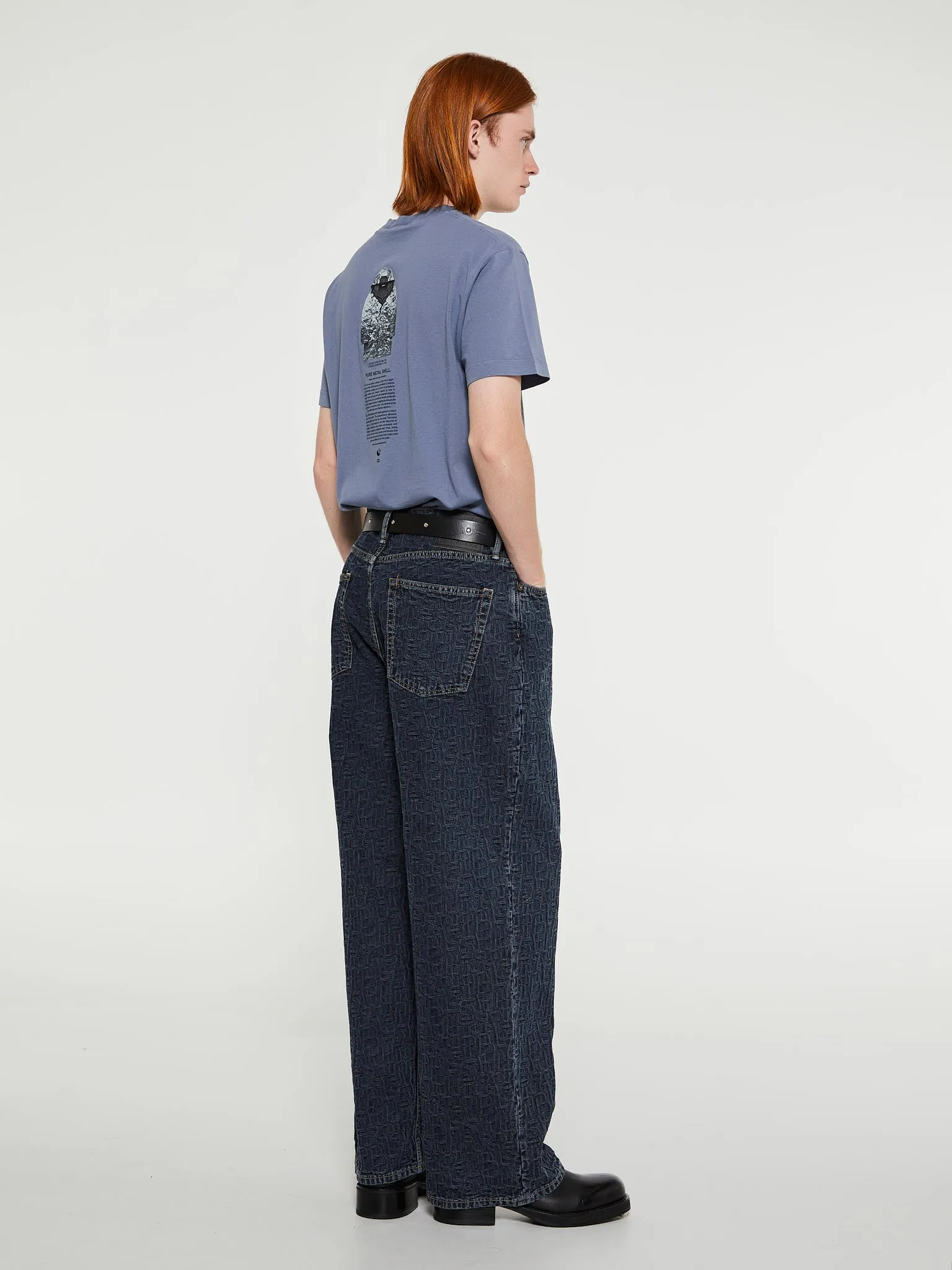 1981M Baggy Fit Monogram Jeans in Blue and Black