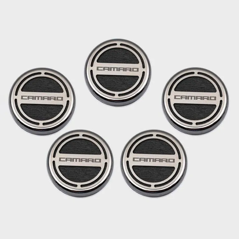 2010-2022 Camaro - Engine Fluid Cap Covers CAMARO Style 5Pc - V6