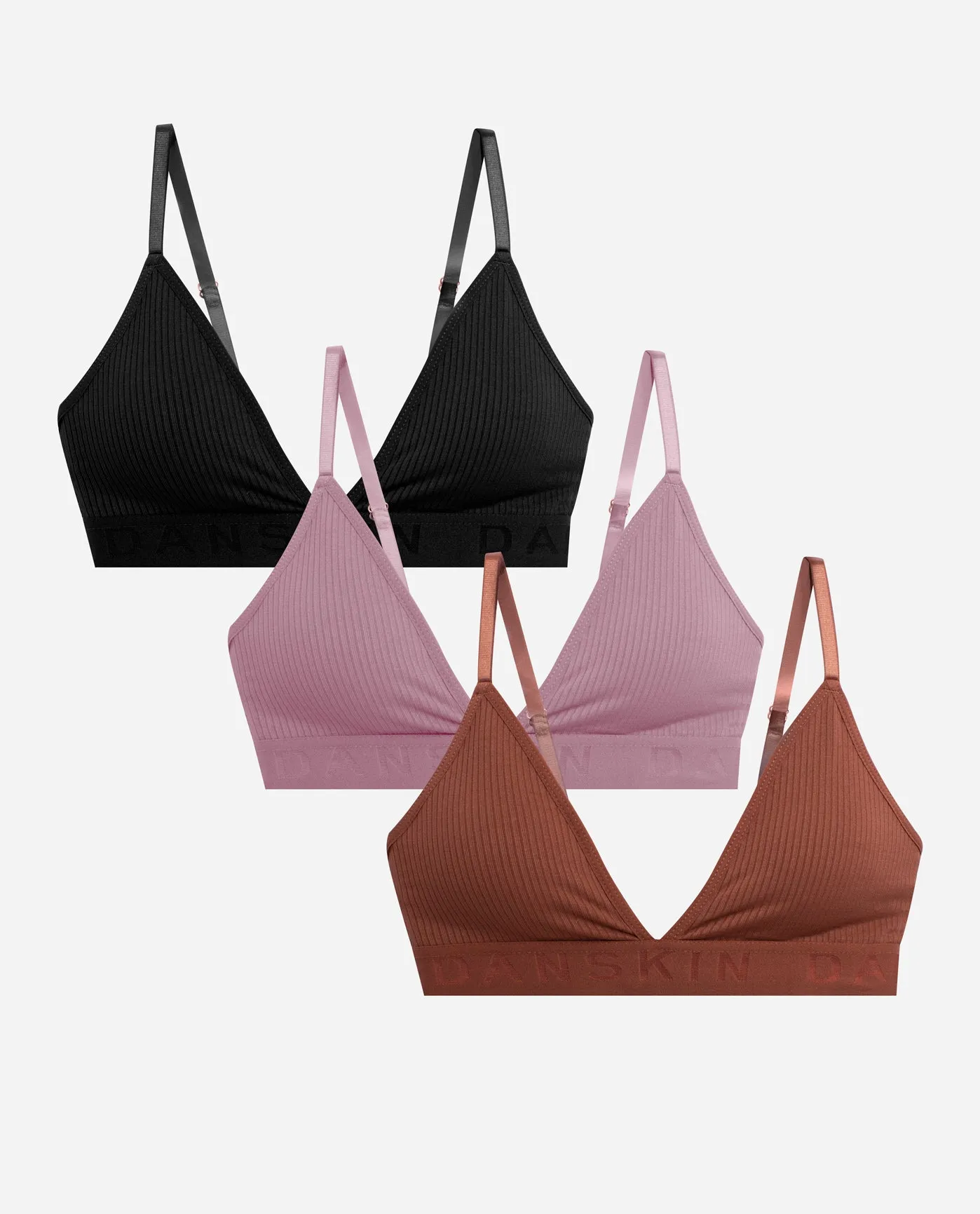 3-Pack Ribbed Seamless Bralette