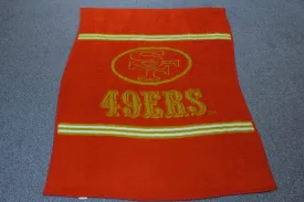 49ers Vintage Biederlack Fleece Throw Blanket 52" x 75" Rug or Wall Art.