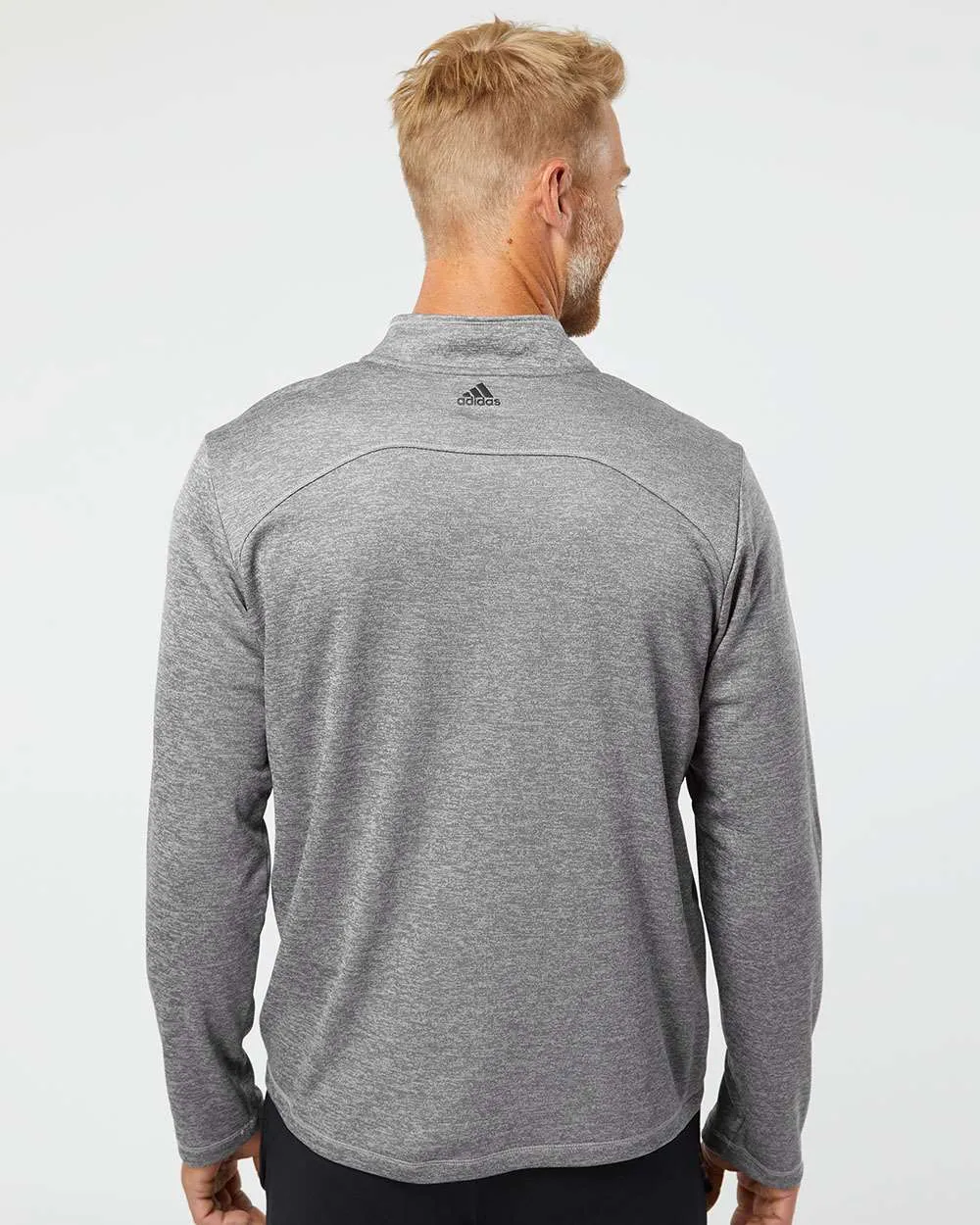 Adidas Brushed Terry Heathered QuarterZip Pullover