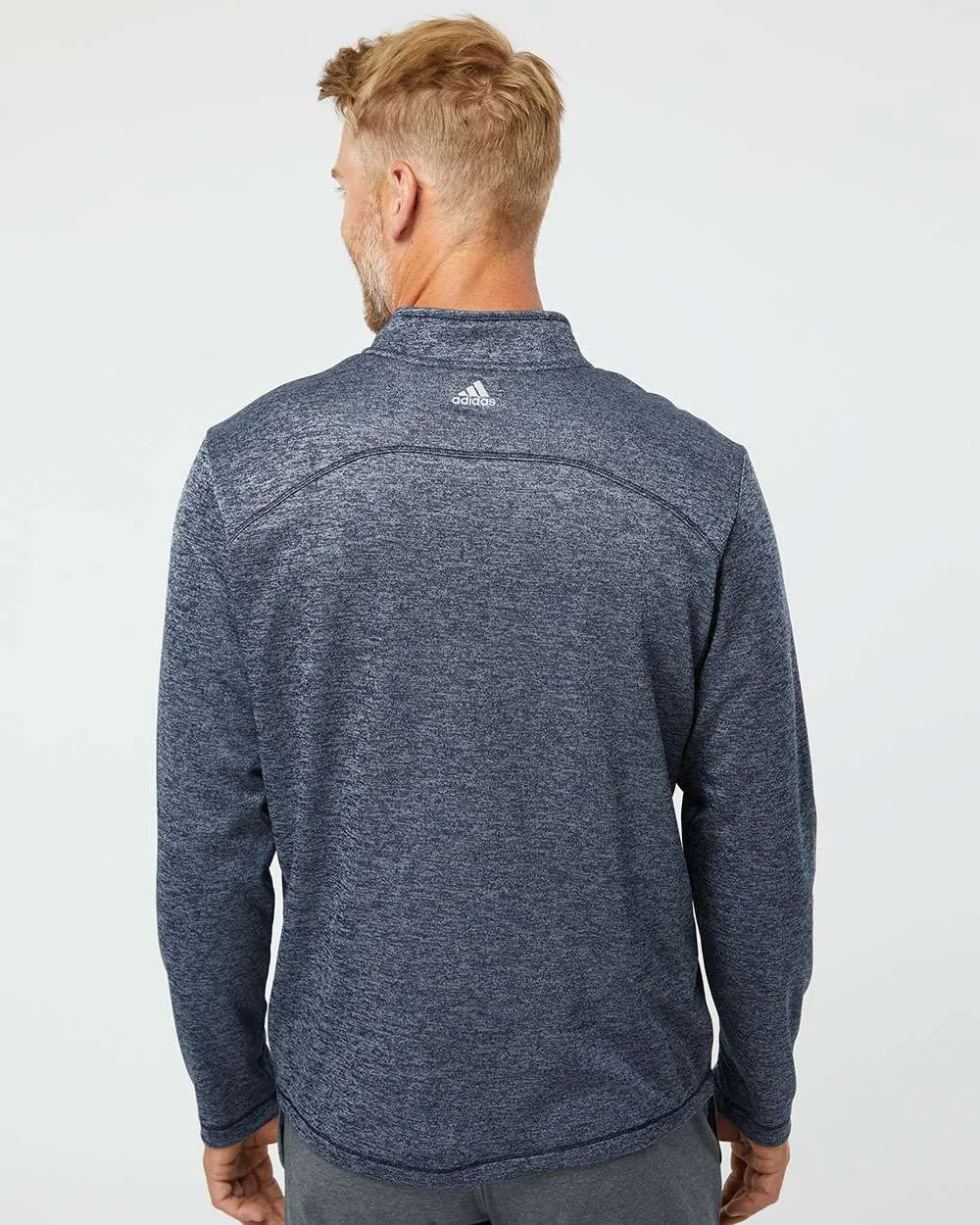 Adidas Brushed Terry Heathered QuarterZip Pullover