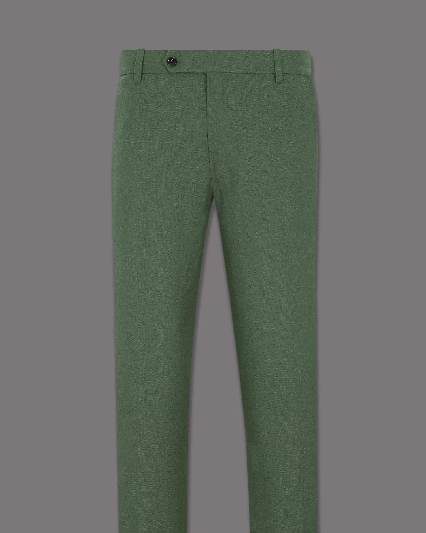 Asparagus Green Luxurious Linen Sports Suit