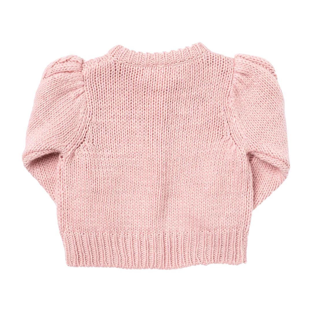 Baby Girls Cable Constance Sweater - Rose