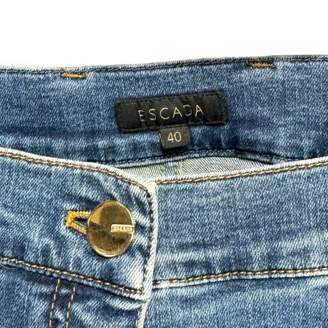 Blue Denim Jeans Designer Escada, Size L