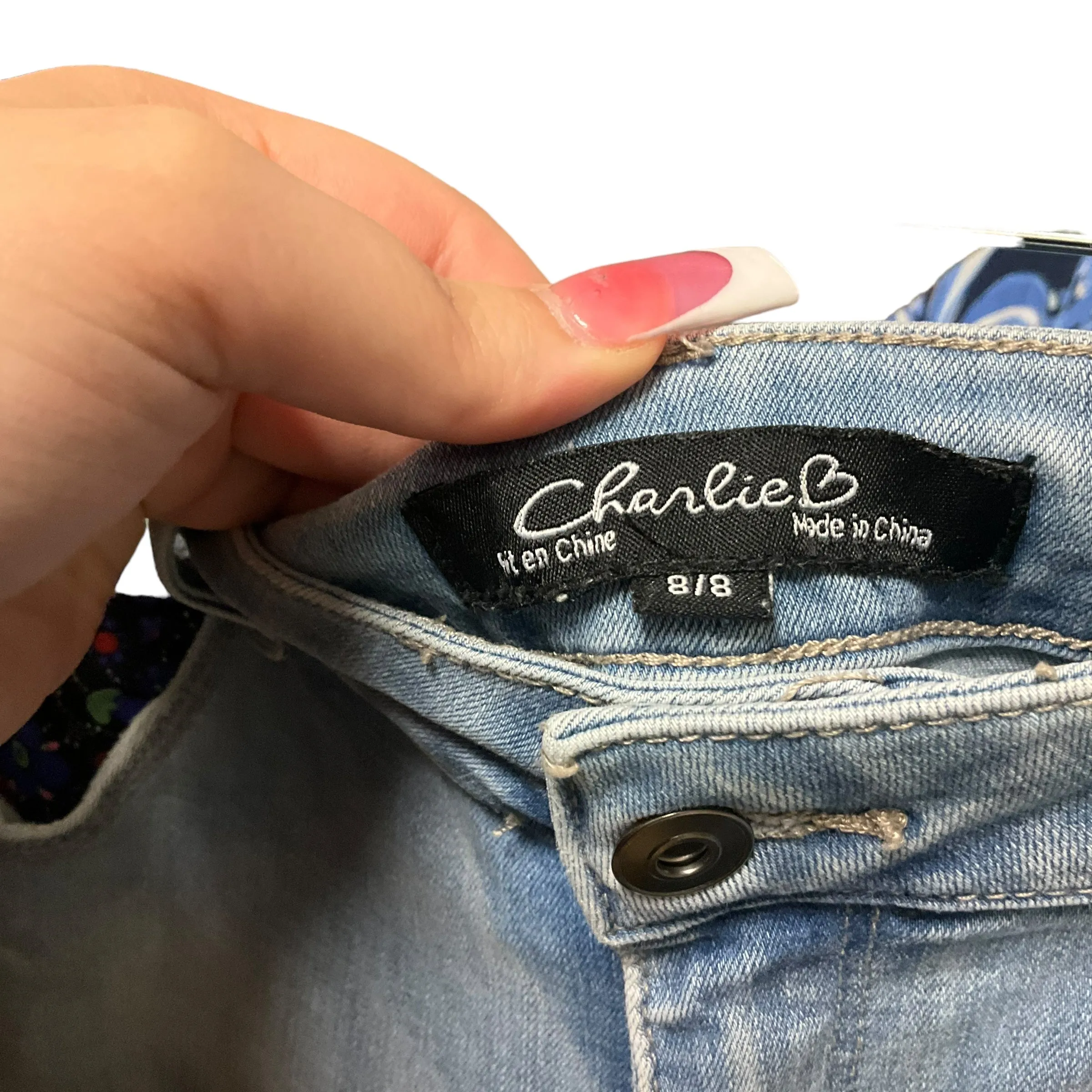 Blue Denim Jeans Straight Charlie B, Size 8