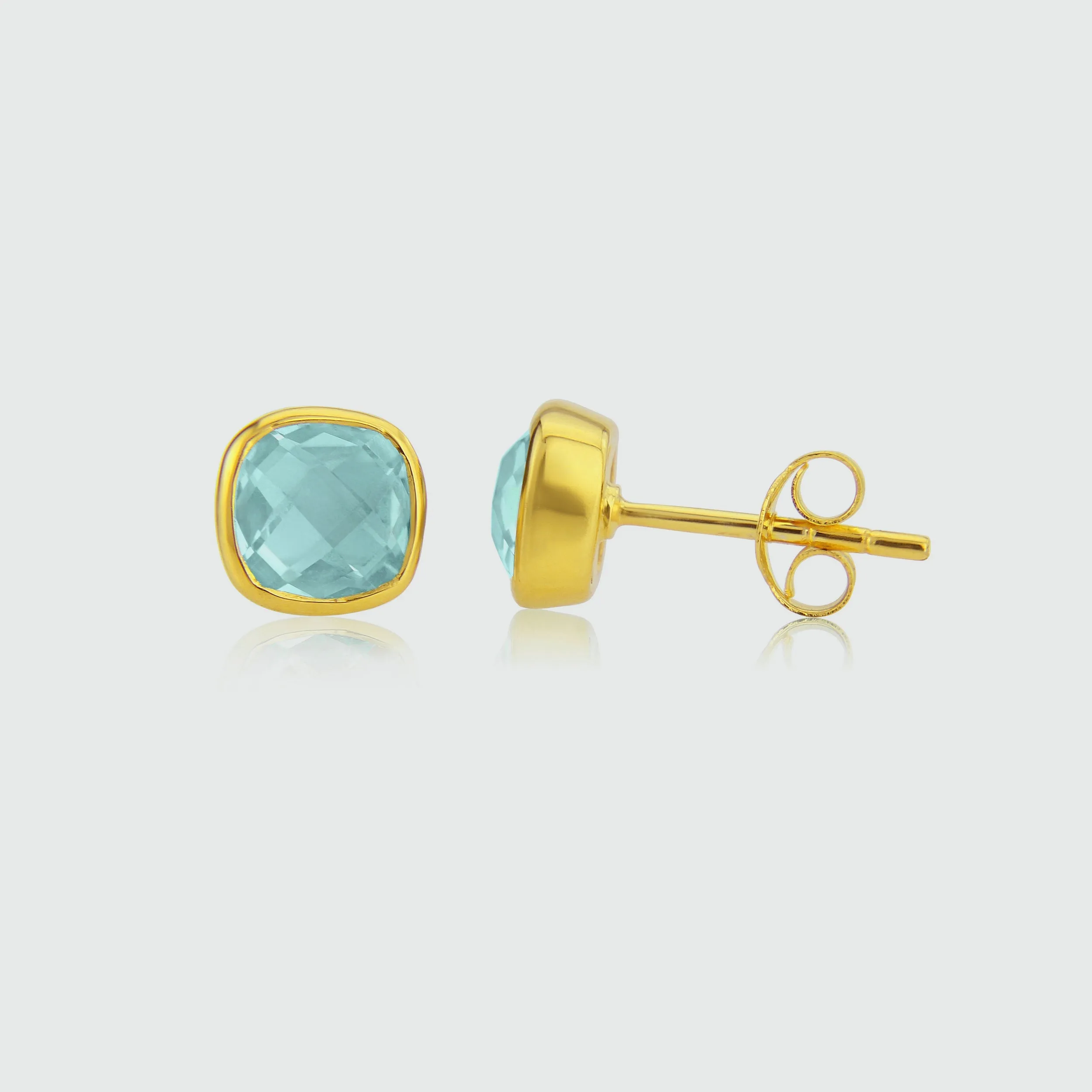 Brooklyn Blue Topaz & Gold Vermeil Stud Earrings