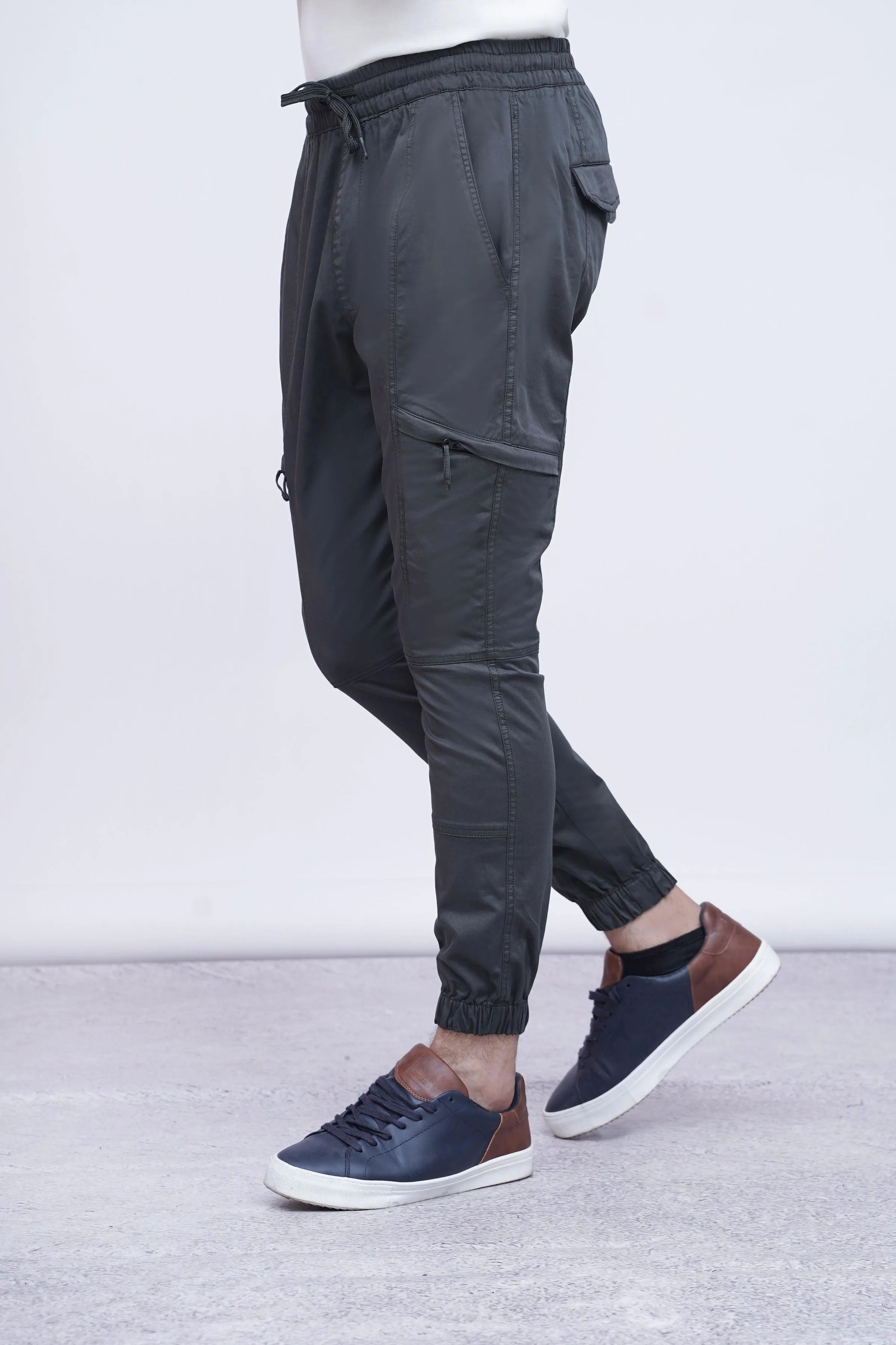 CASUAL JOGGER TROUSER OLIVE GREY