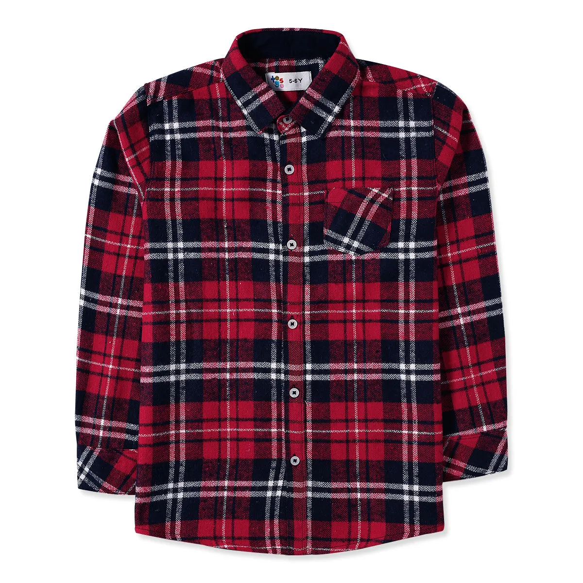 Casual Red & Navy Flannel Shirt