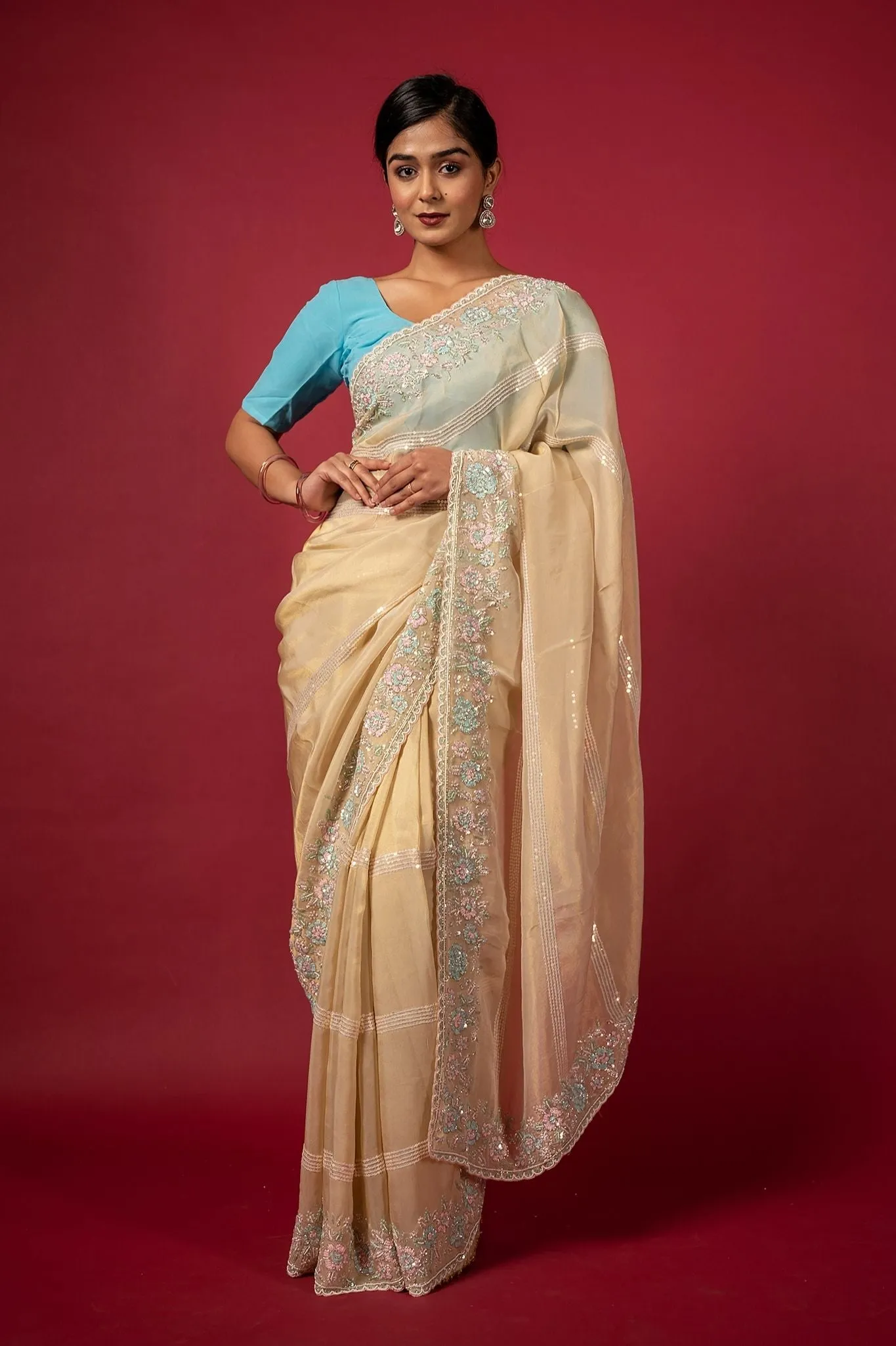 Cocktail Buttermilk Saree