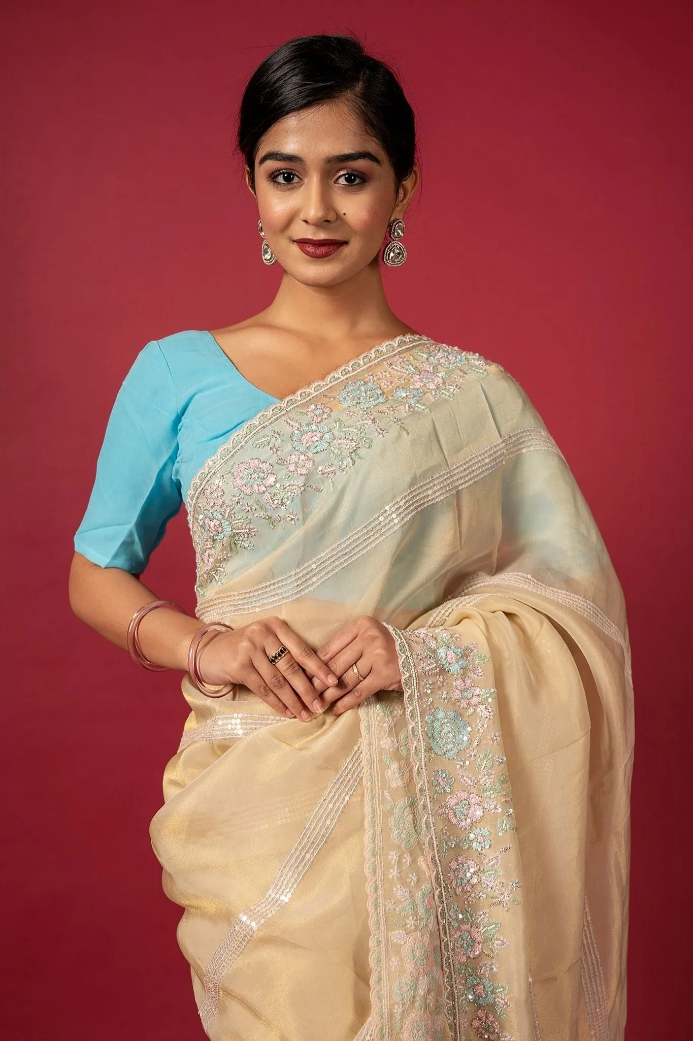 Cocktail Buttermilk Saree