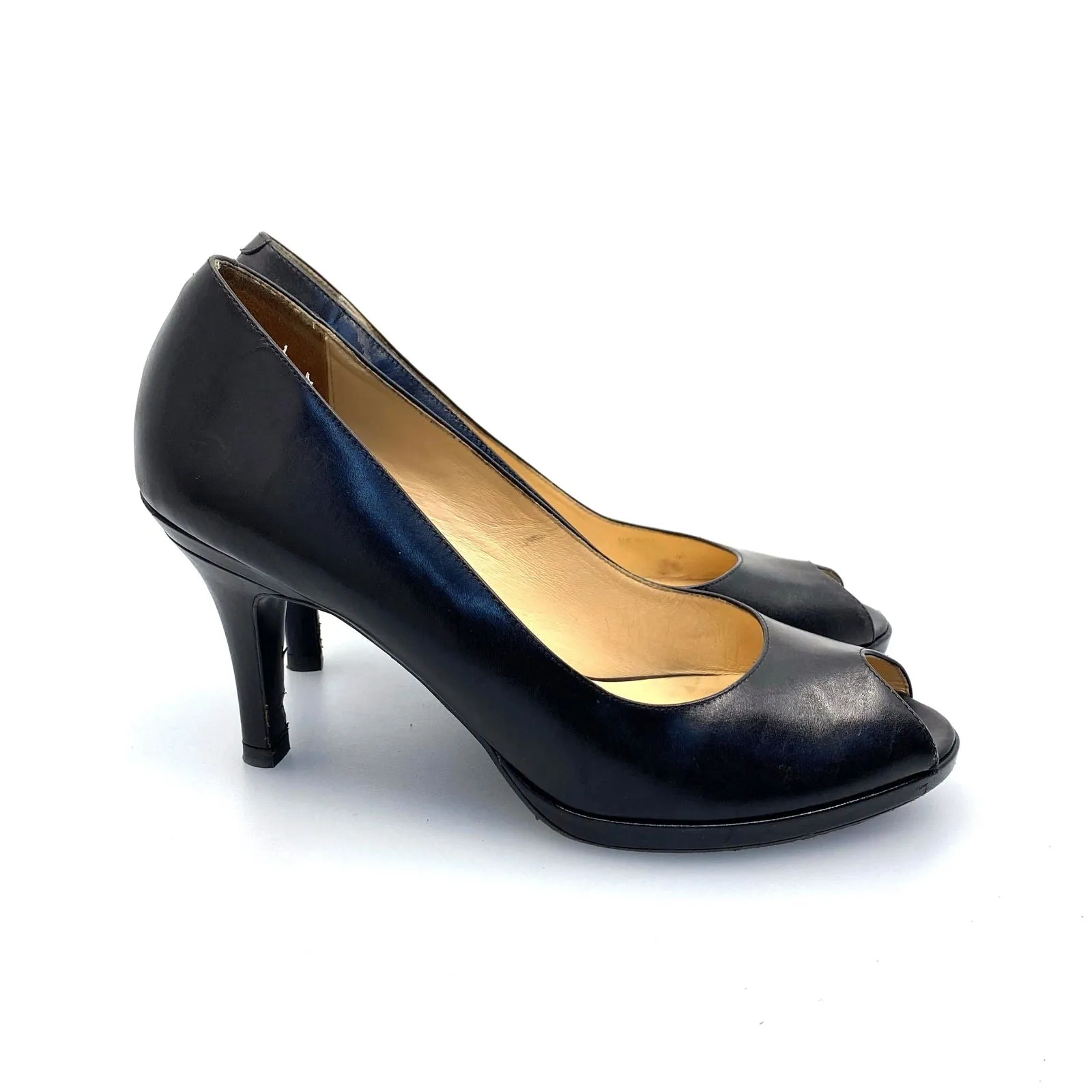 Cole Haan | Open-Toe Pumps Heels Shoes | Color: Black | Size: 8.5 AA Black | Pre-Owned