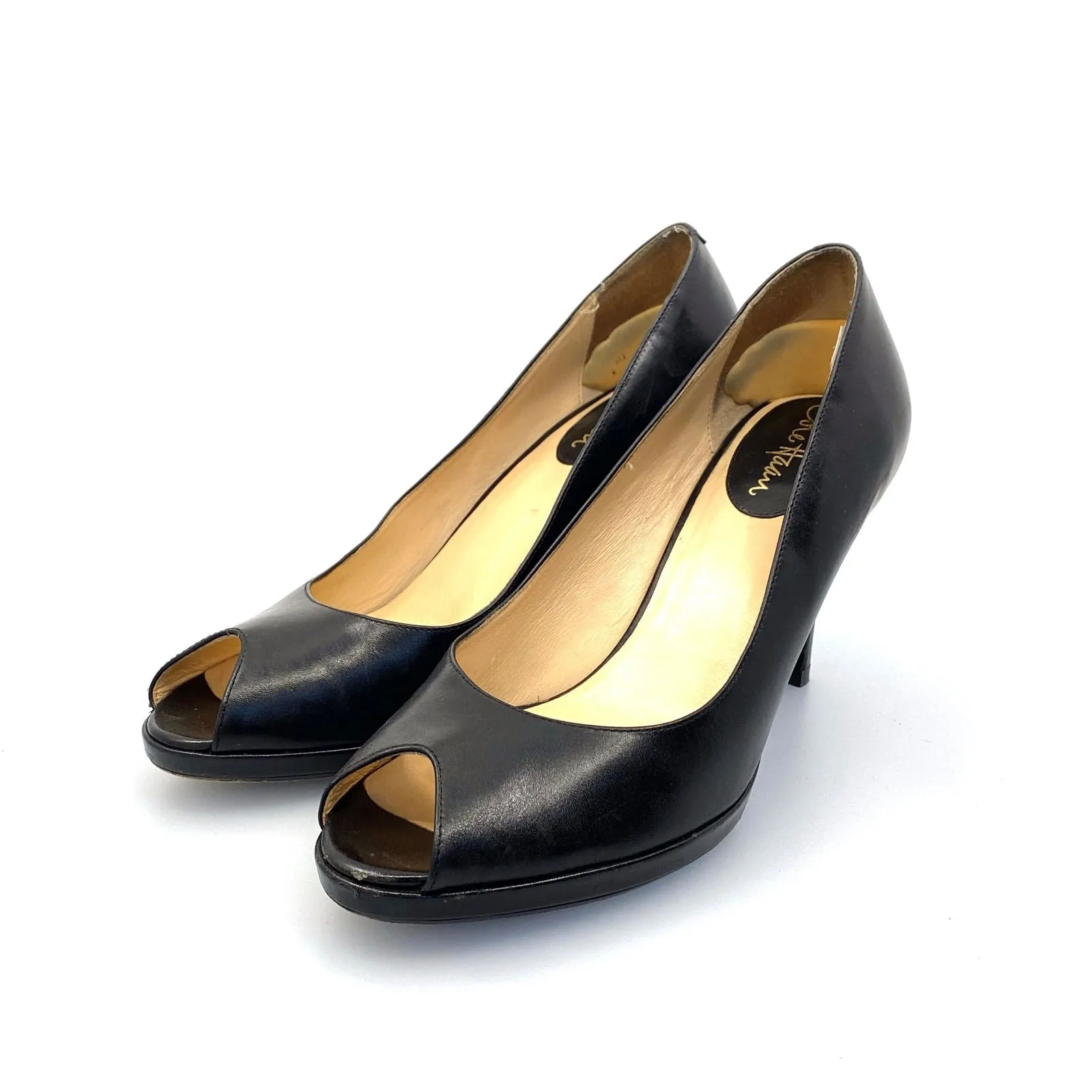 Cole Haan | Open-Toe Pumps Heels Shoes | Color: Black | Size: 8.5 AA Black | Pre-Owned