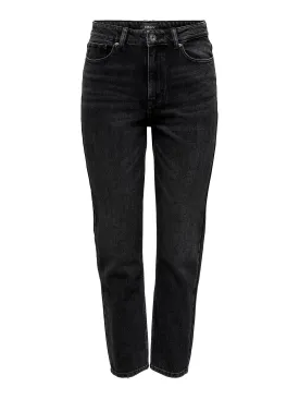 Emily High Waist Jeans - Sort Denim