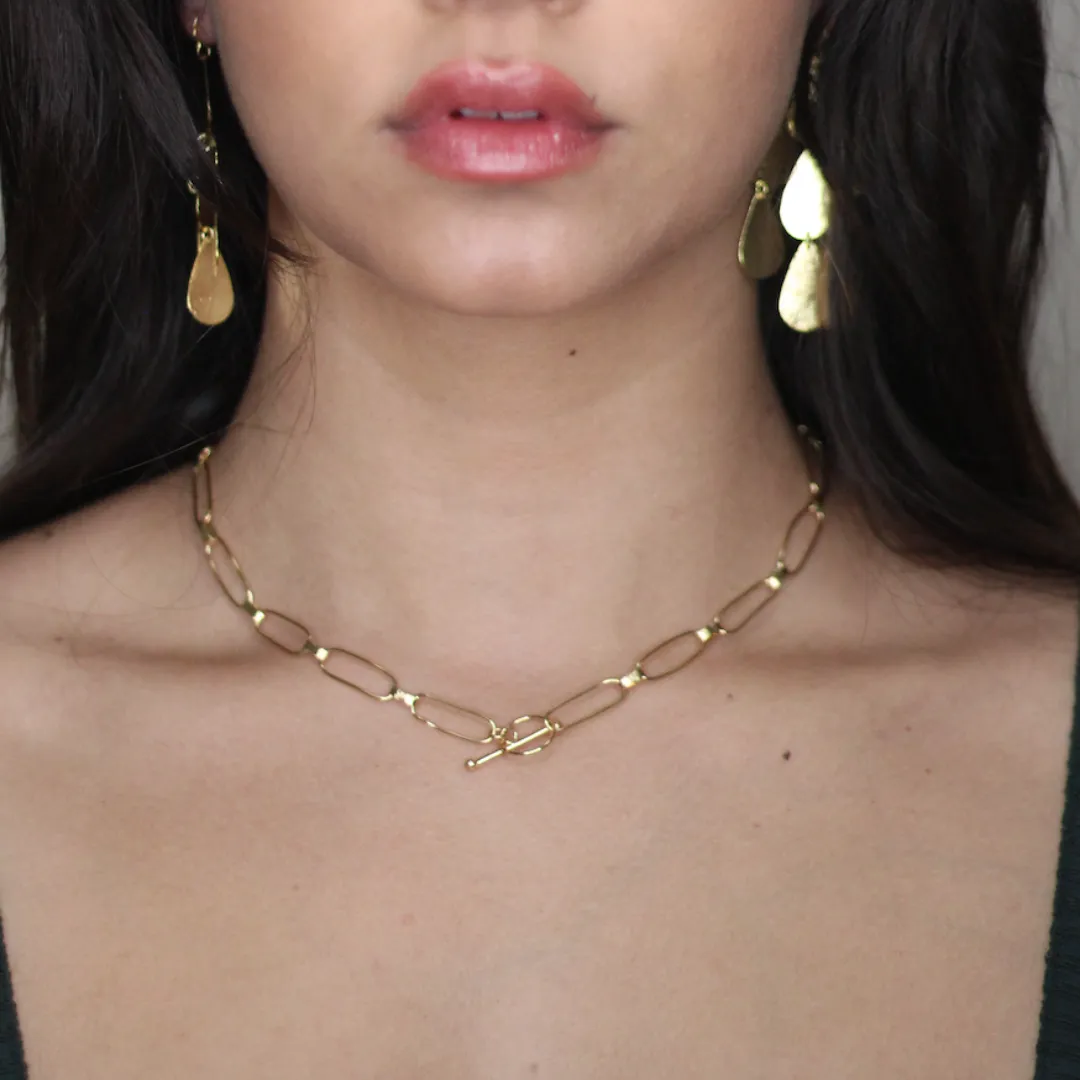 Ena Large Link T Bar Necklace