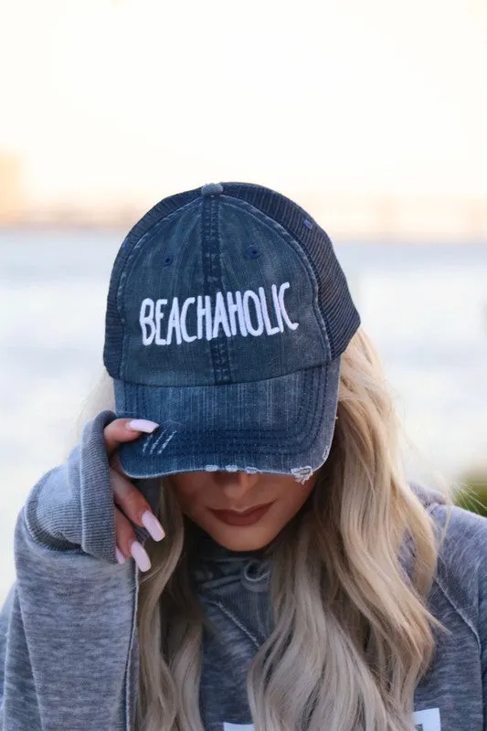 Explore More Collection - Beachaholic Embroidered Trucker Hat