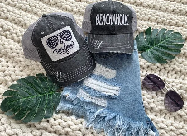 Explore More Collection - Beachaholic Embroidered Trucker Hat