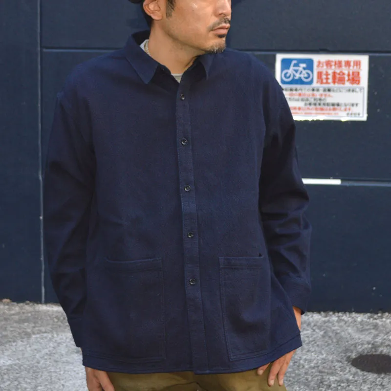 JAPAN BLUE JEANS "JBLS1041" Sashiko Indigo Jacquard Shirts