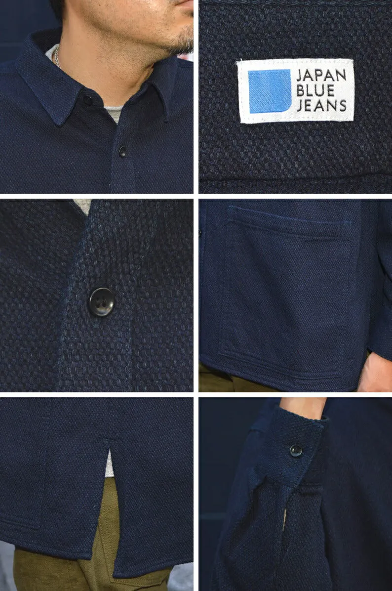 JAPAN BLUE JEANS "JBLS1041" Sashiko Indigo Jacquard Shirts