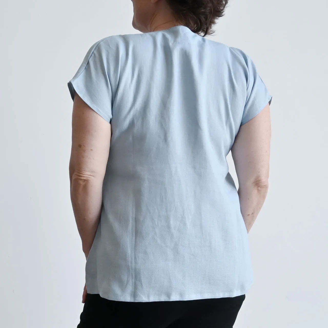 Kobomo Linen Sari Top - Chambray Blue