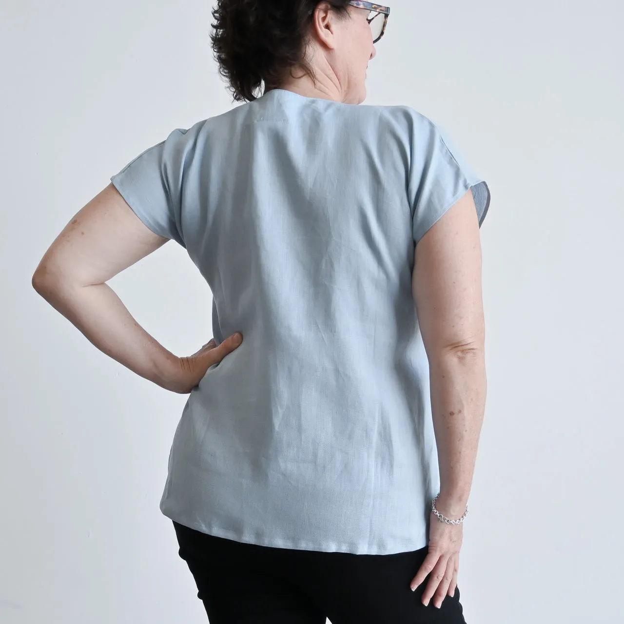 Kobomo Linen Sari Top - Chambray Blue