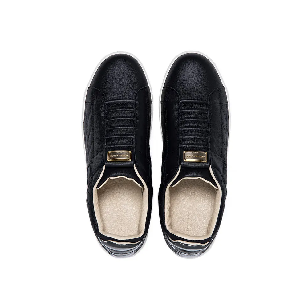 Men's Icon Lux Black Leather Sneakers 02523-998