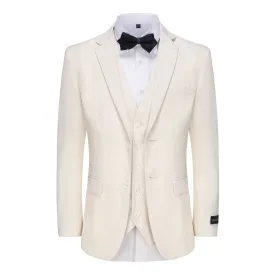 Men's Signature 3-Piece Slim Fit Suits (Ivory)