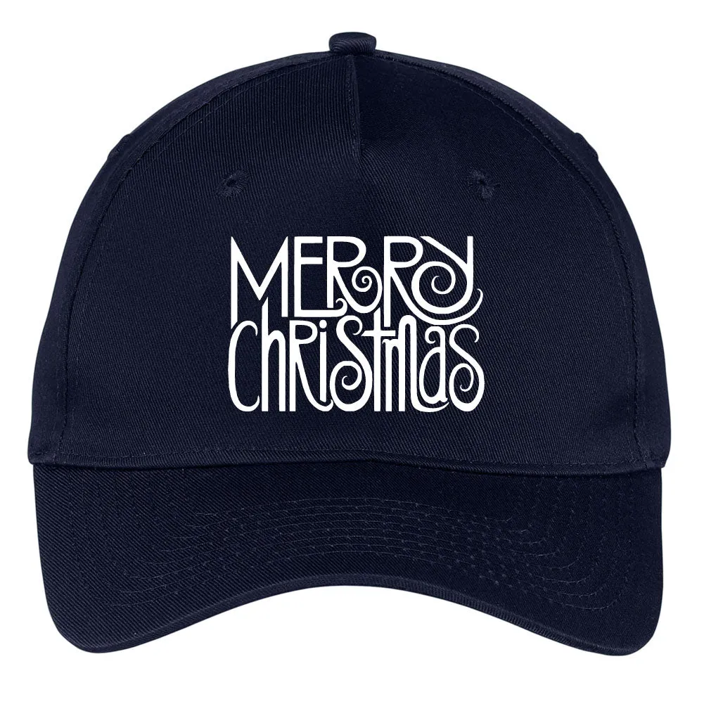 Merry Christmas Graphic Printed 5 Panel Twill Caps