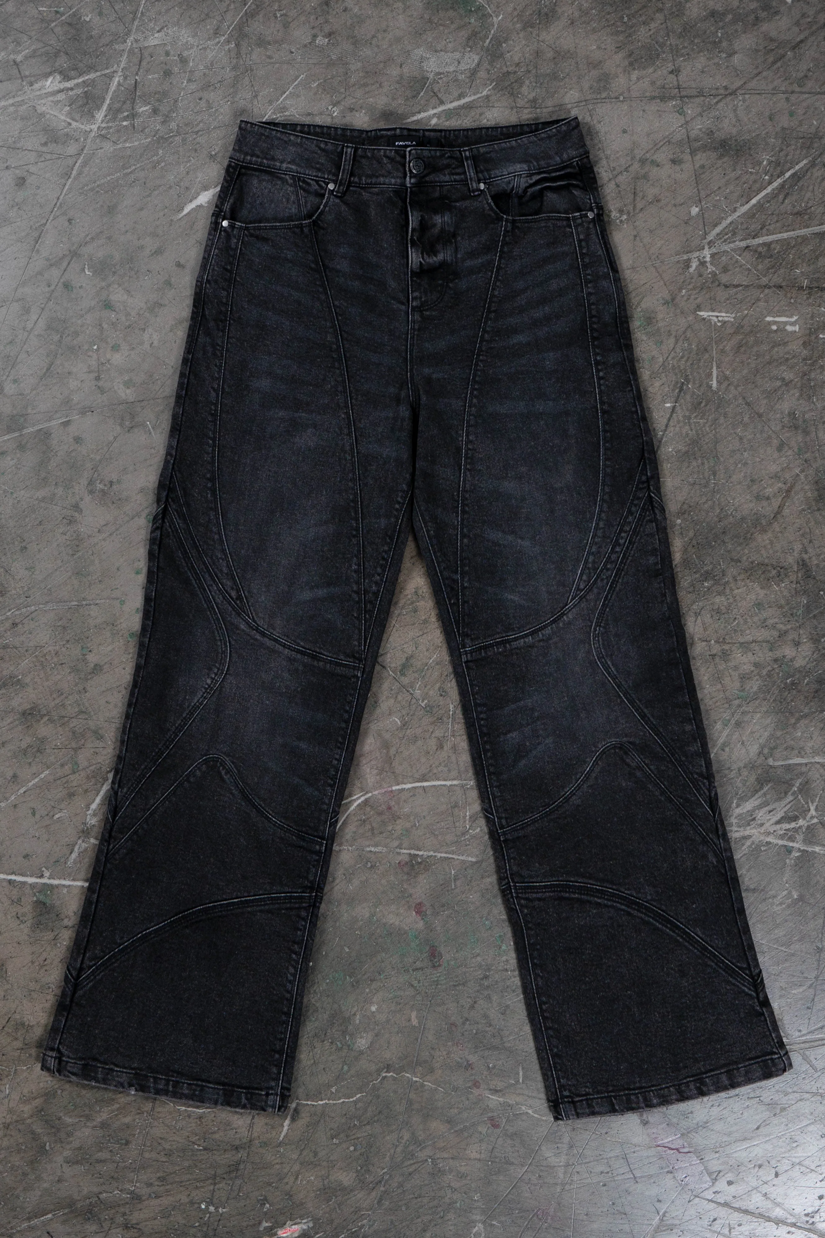 MOTO BLACK WASHED DENIM