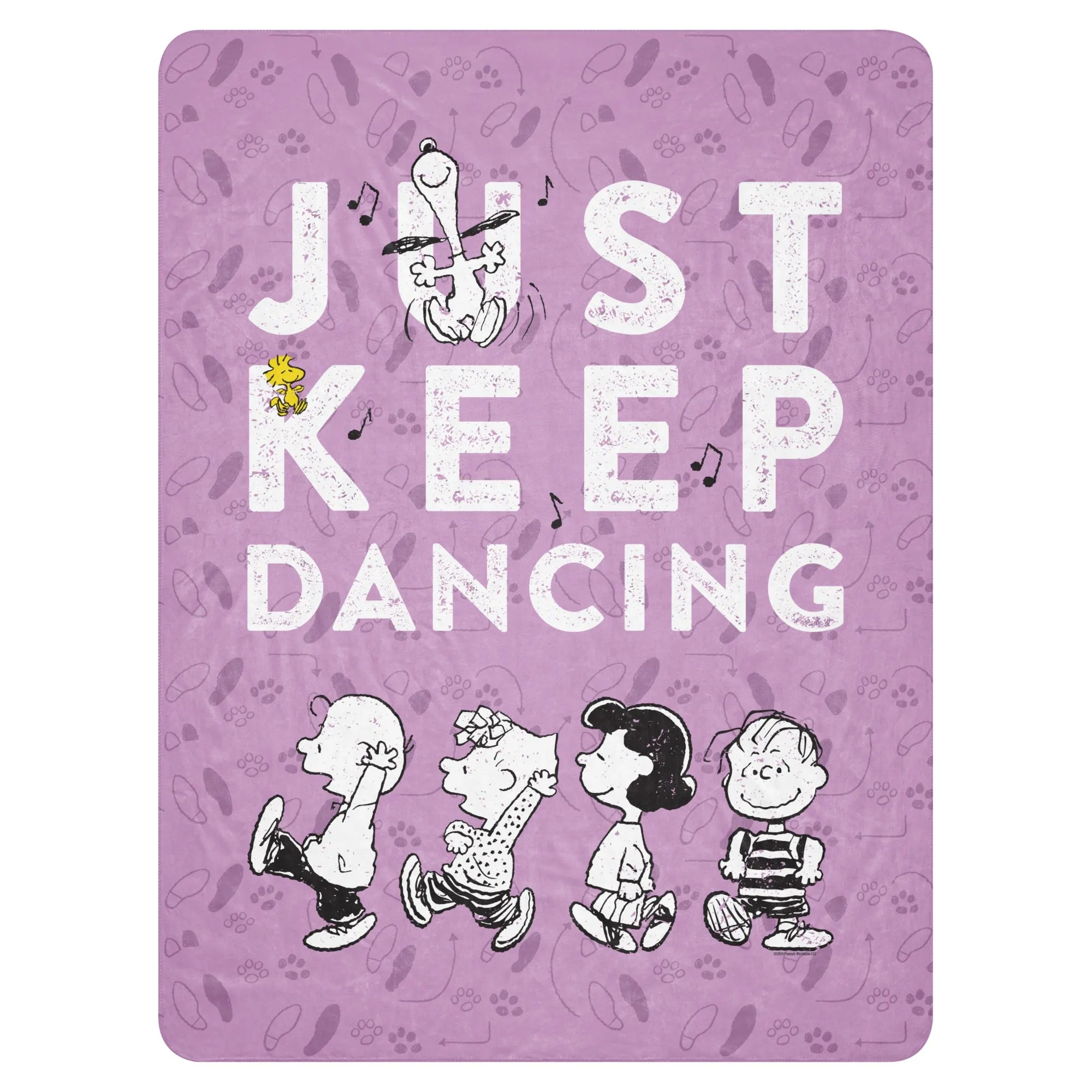 Peanuts Just Keep Dancing Sherpa Blanket