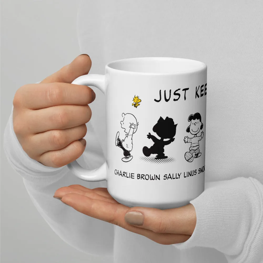 Peanuts Just keep Dancing White Mug