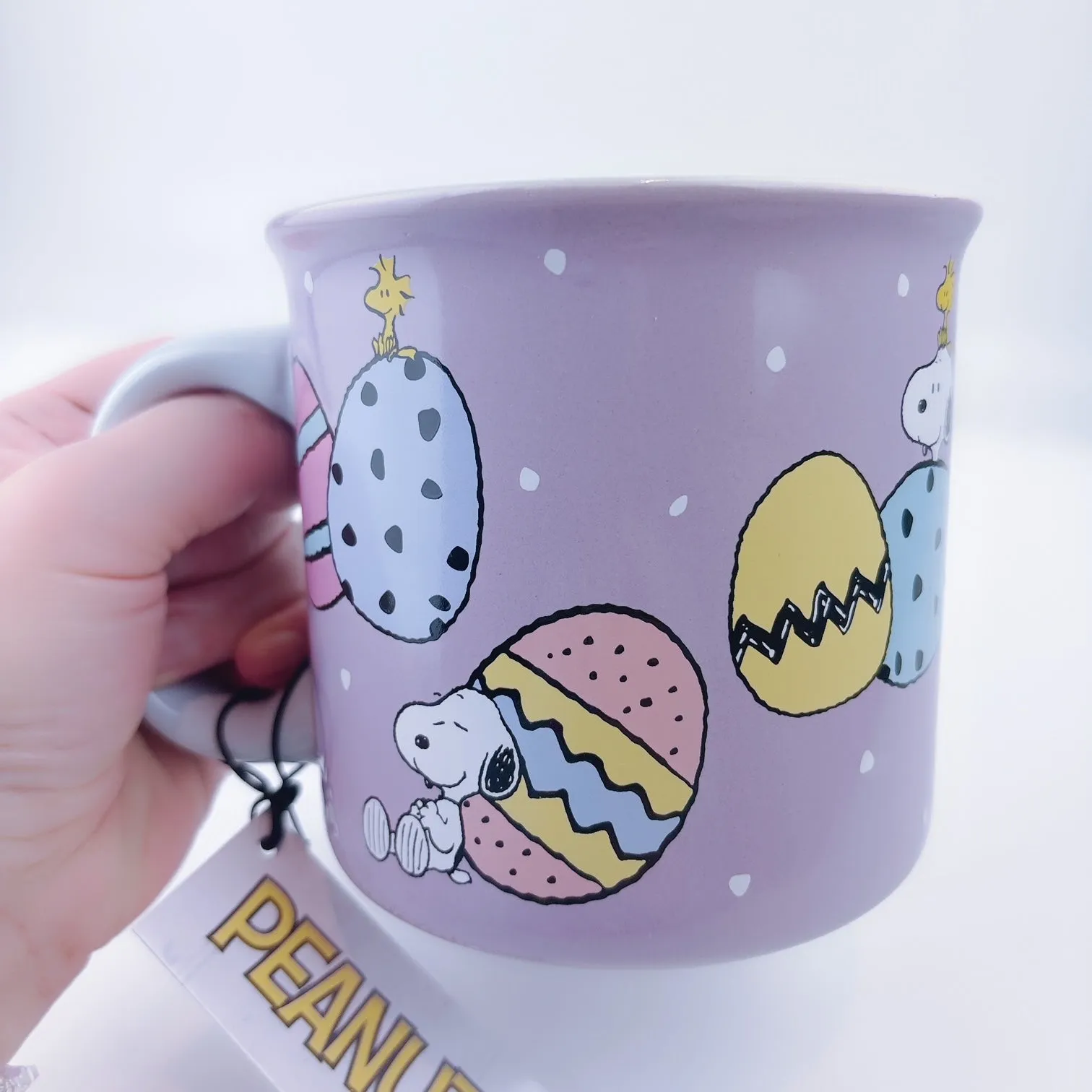 Peanuts Snoopy & Woodstock & Giant Easter Eggs Big Coffee Mug Cup 21 oz