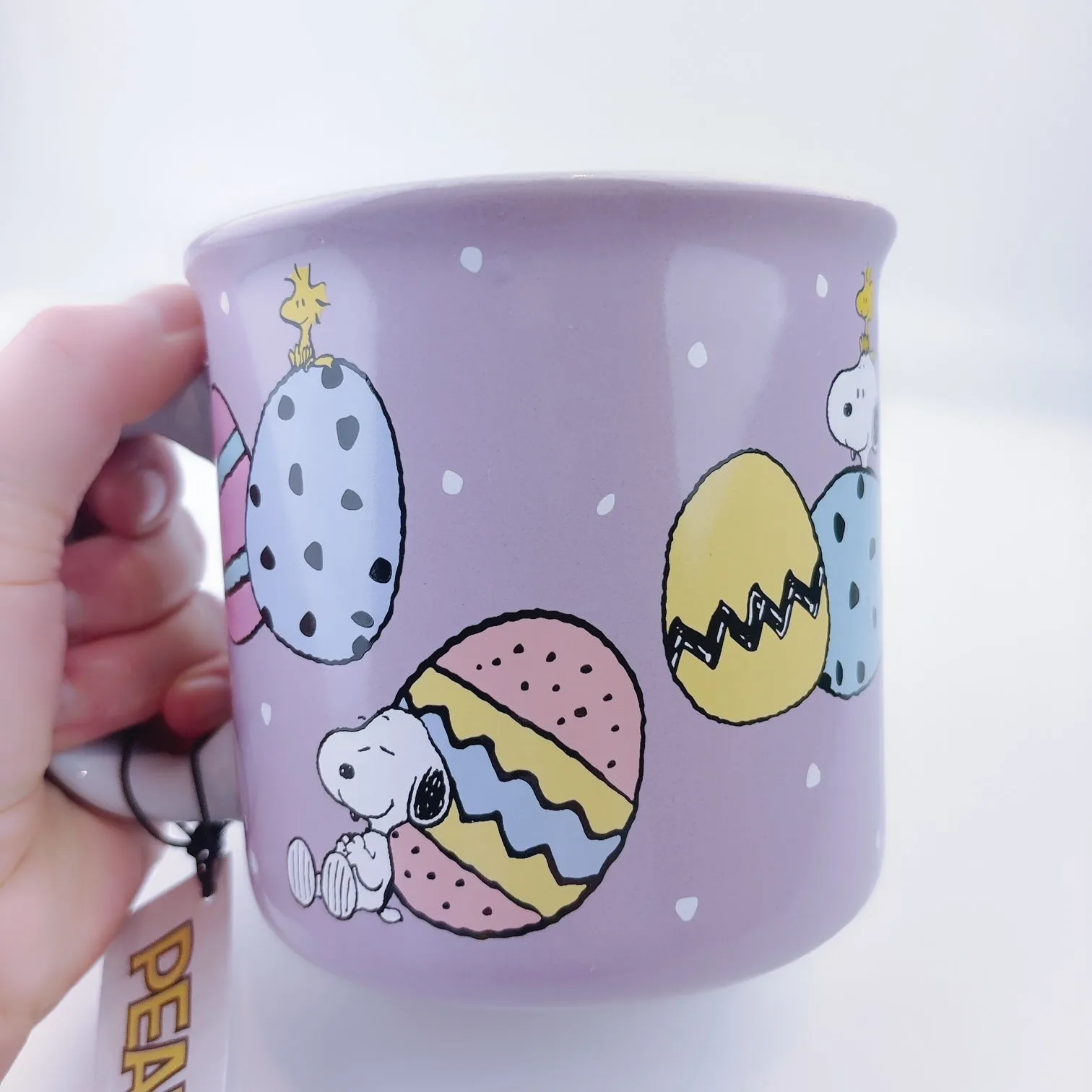 Peanuts Snoopy & Woodstock & Giant Easter Eggs Big Coffee Mug Cup 21 oz