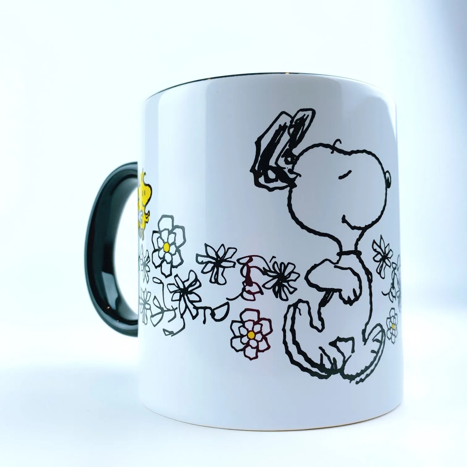 Peanuts Snoopy & Woodstock Floral Large Mug cup 21 oz