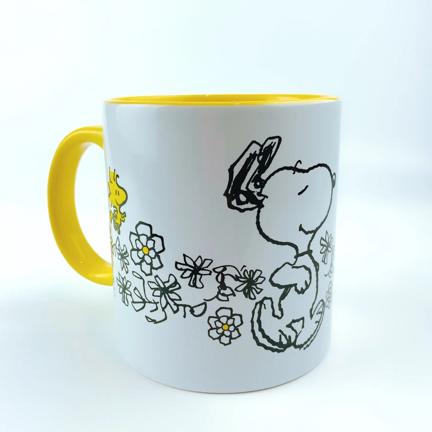 Peanuts Snoopy & Woodstock Floral Large Mug cup 21 oz