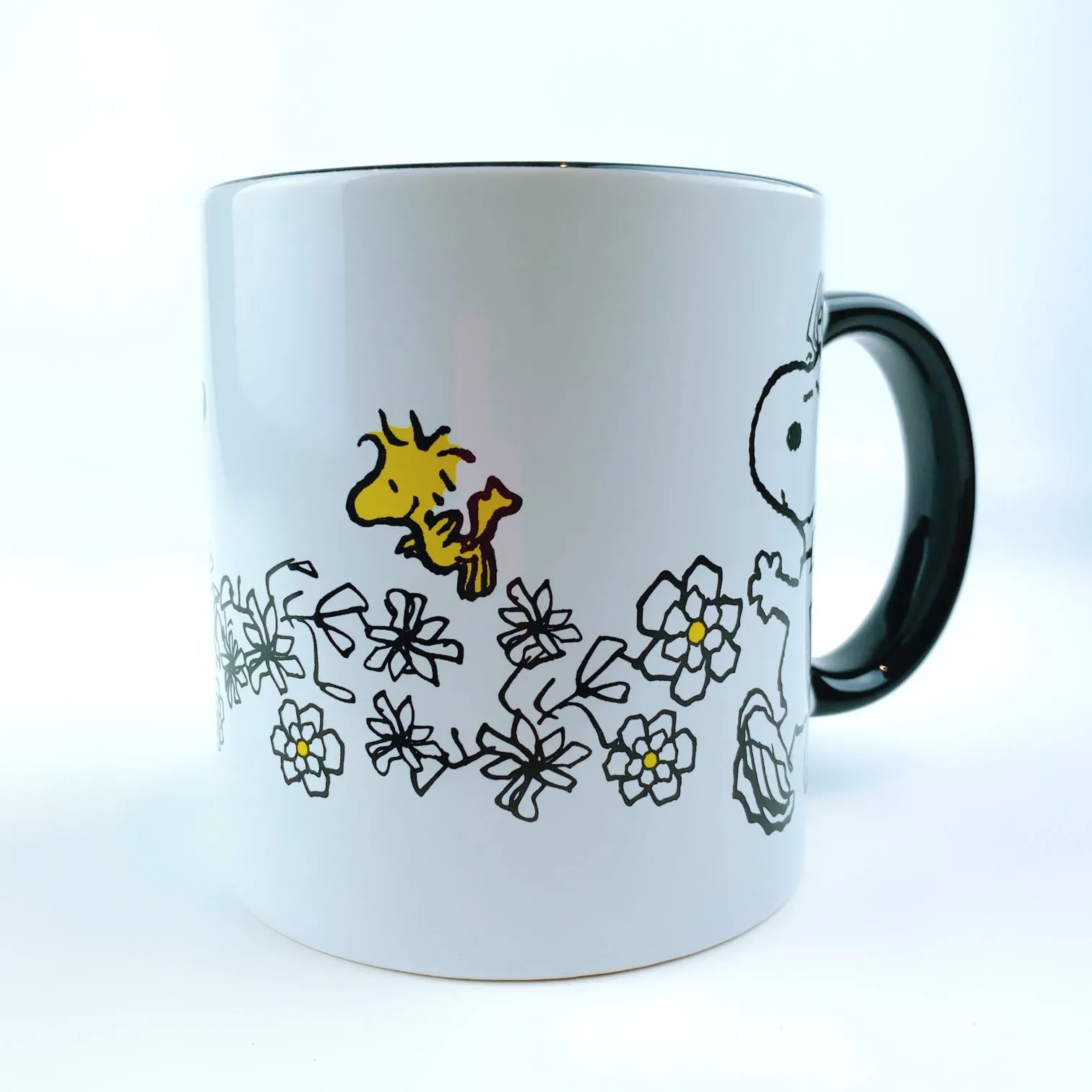 Peanuts Snoopy & Woodstock Floral Large Mug cup 21 oz