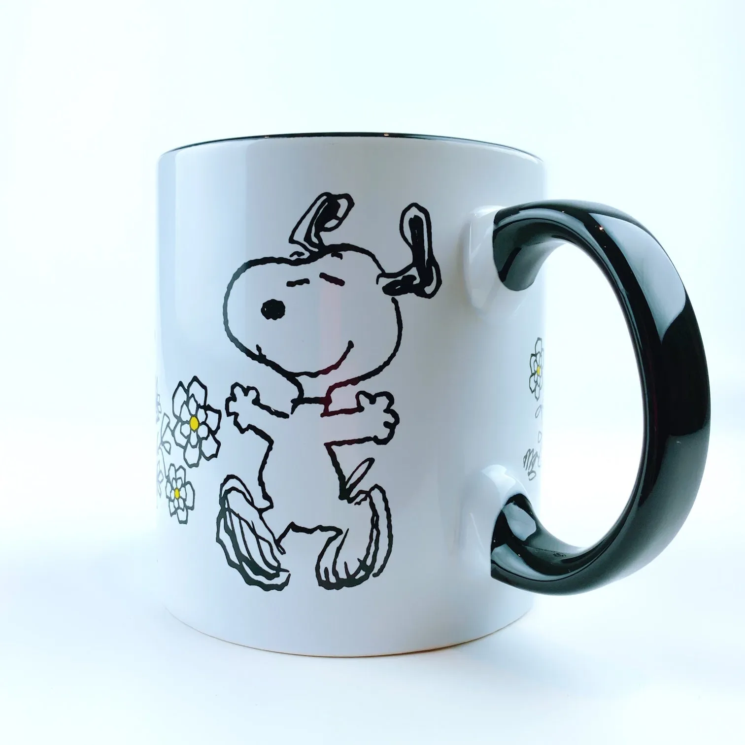 Peanuts Snoopy & Woodstock Floral Large Mug cup 21 oz