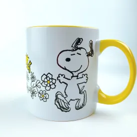 Peanuts Snoopy & Woodstock Floral Large Mug cup 21 oz