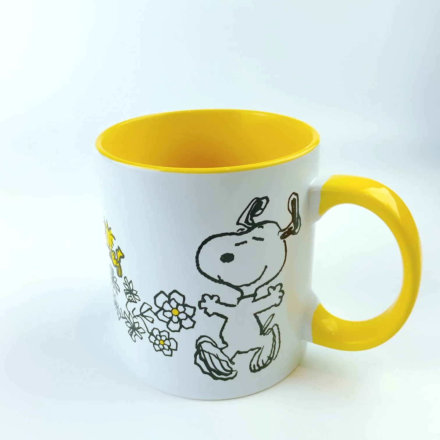 Peanuts Snoopy & Woodstock Floral Large Mug cup 21 oz