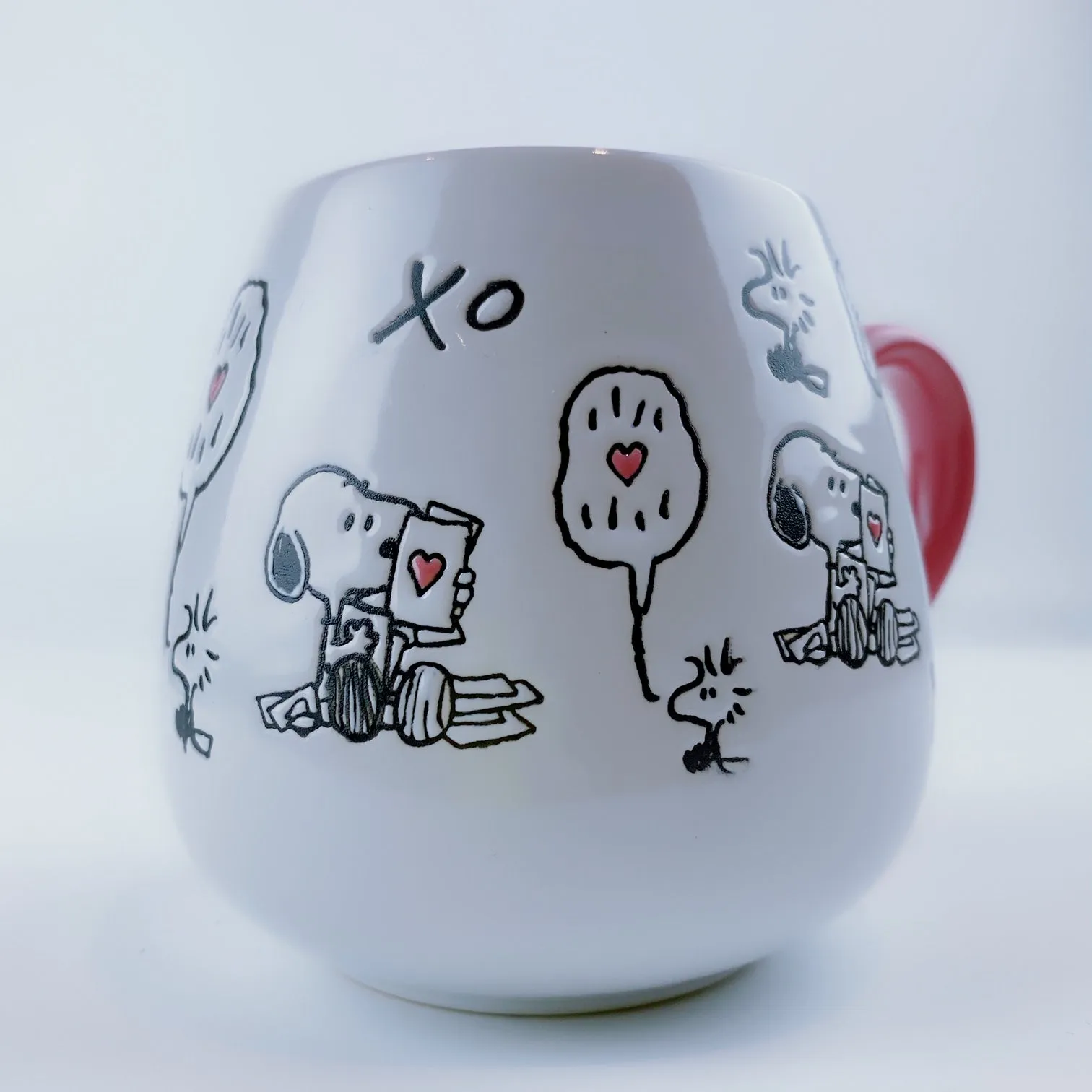 Peanuts Snoopy & Woodstock Giving Love Xo Letters Ceramic Mug 20oz - Pink