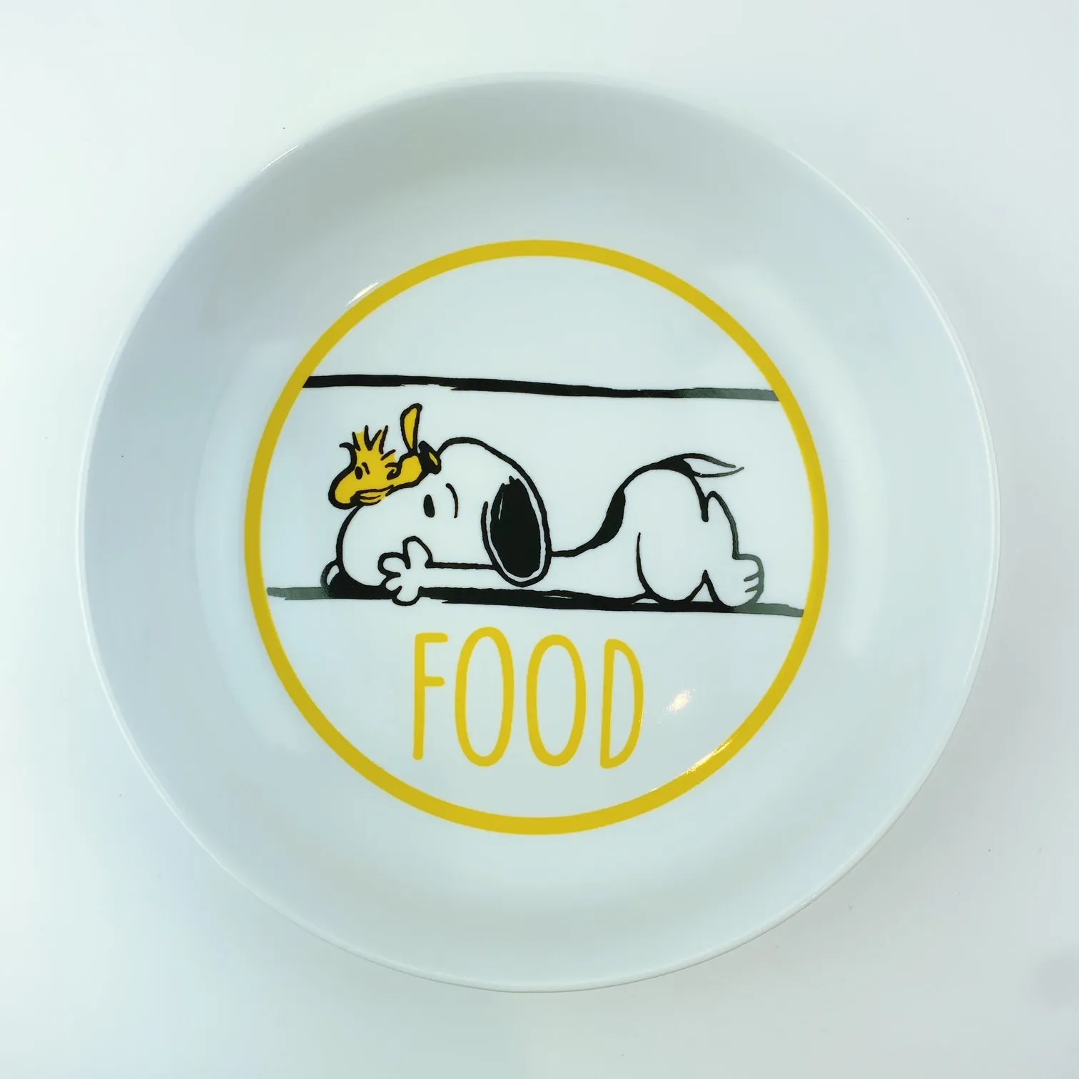 Peanuts Snoopy & Woodstock Prone Dinner Bowl Did Someone Say Food 8.5"