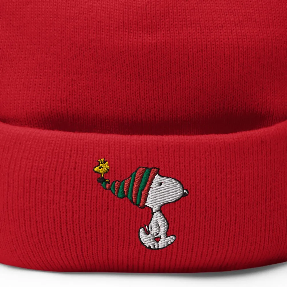 Peanuts Snoopy and Woodstock Pom Pom Knit Beanie