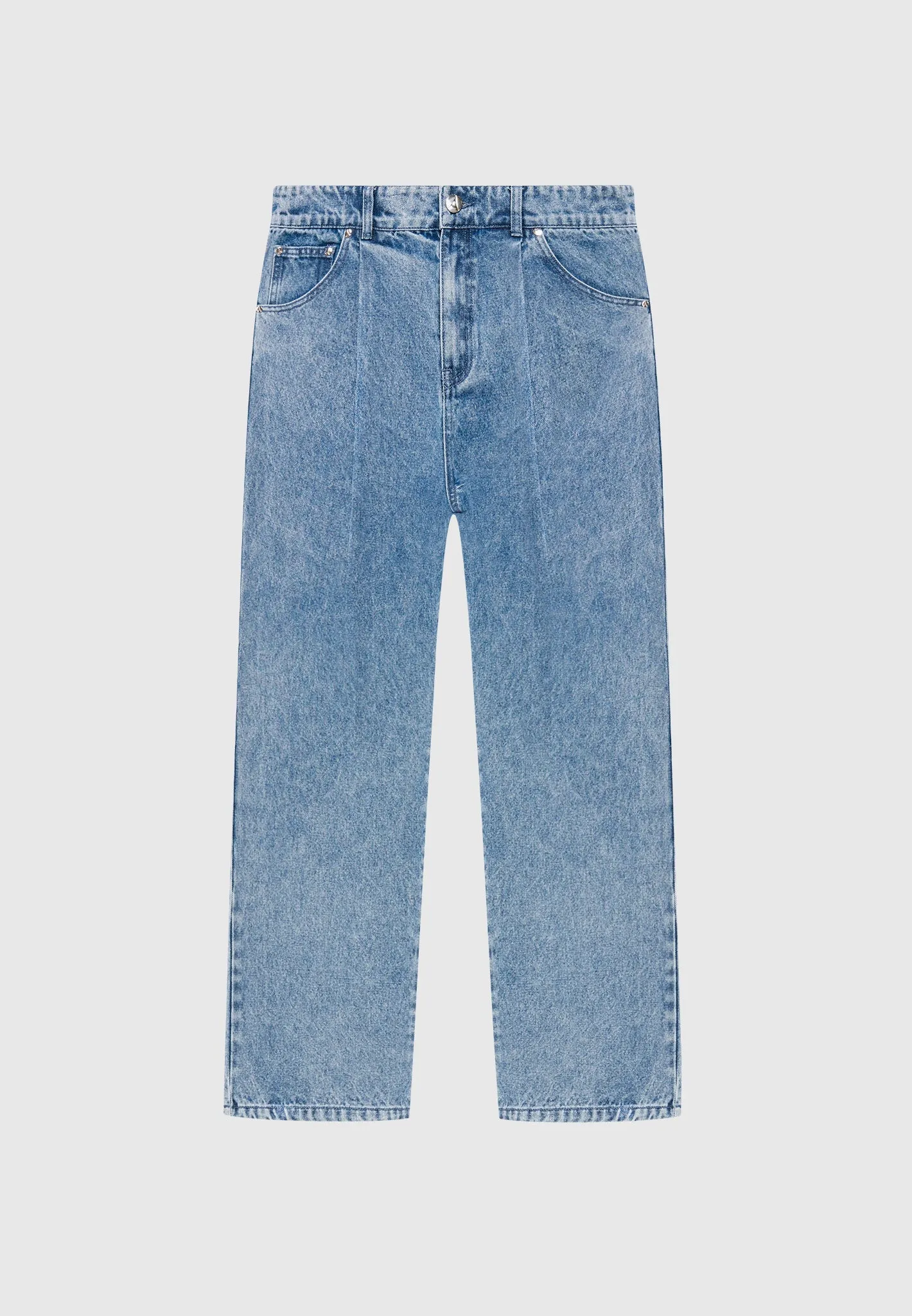 Pleated Jeans - Washed Blue