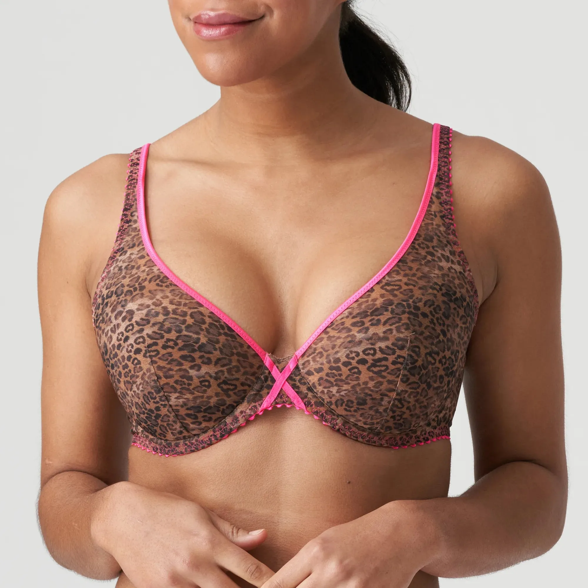 Prima Donna Twist Bralette - Cafe Plum-Cheetah