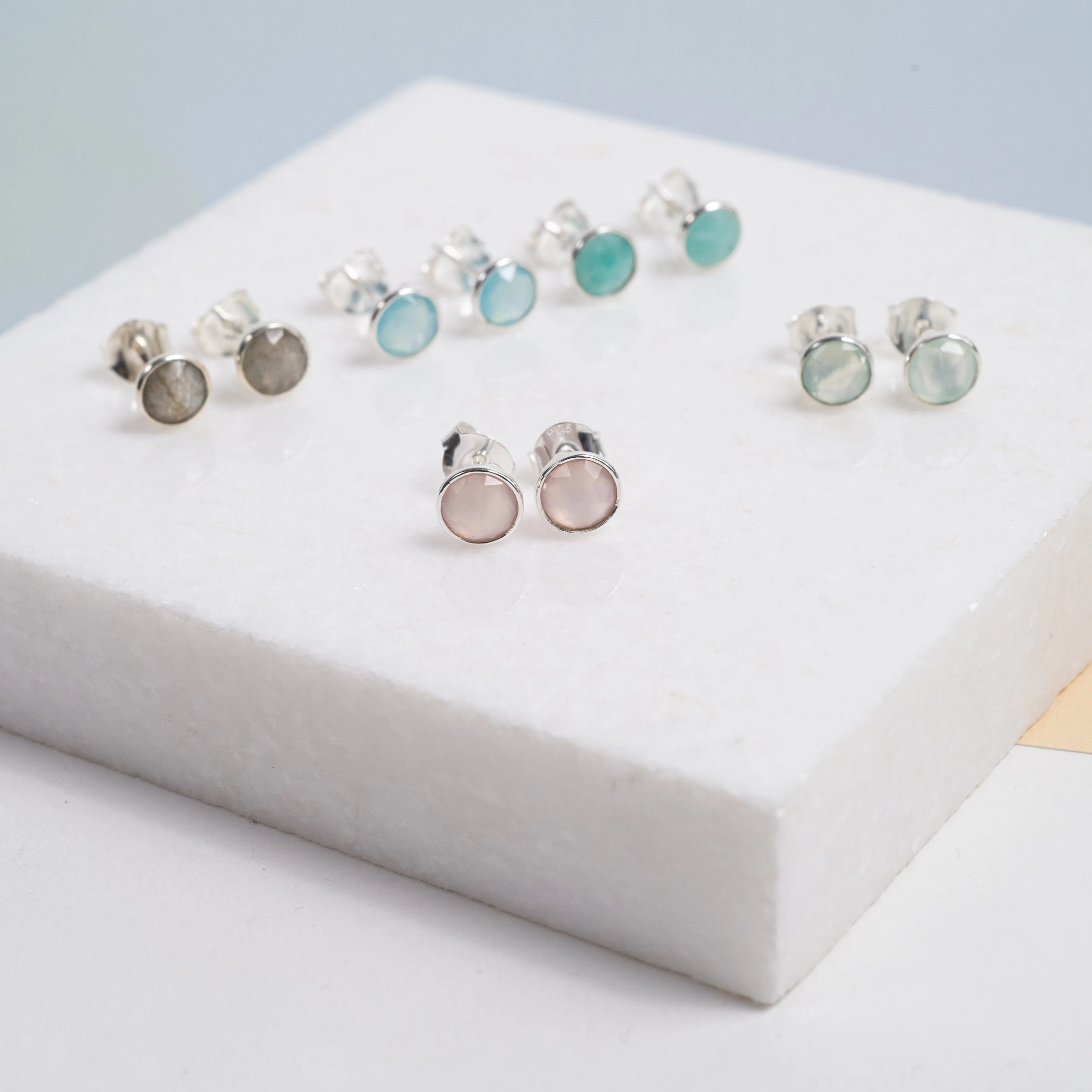 Savanne Sterling Silver & Amazonite Stud Earrings