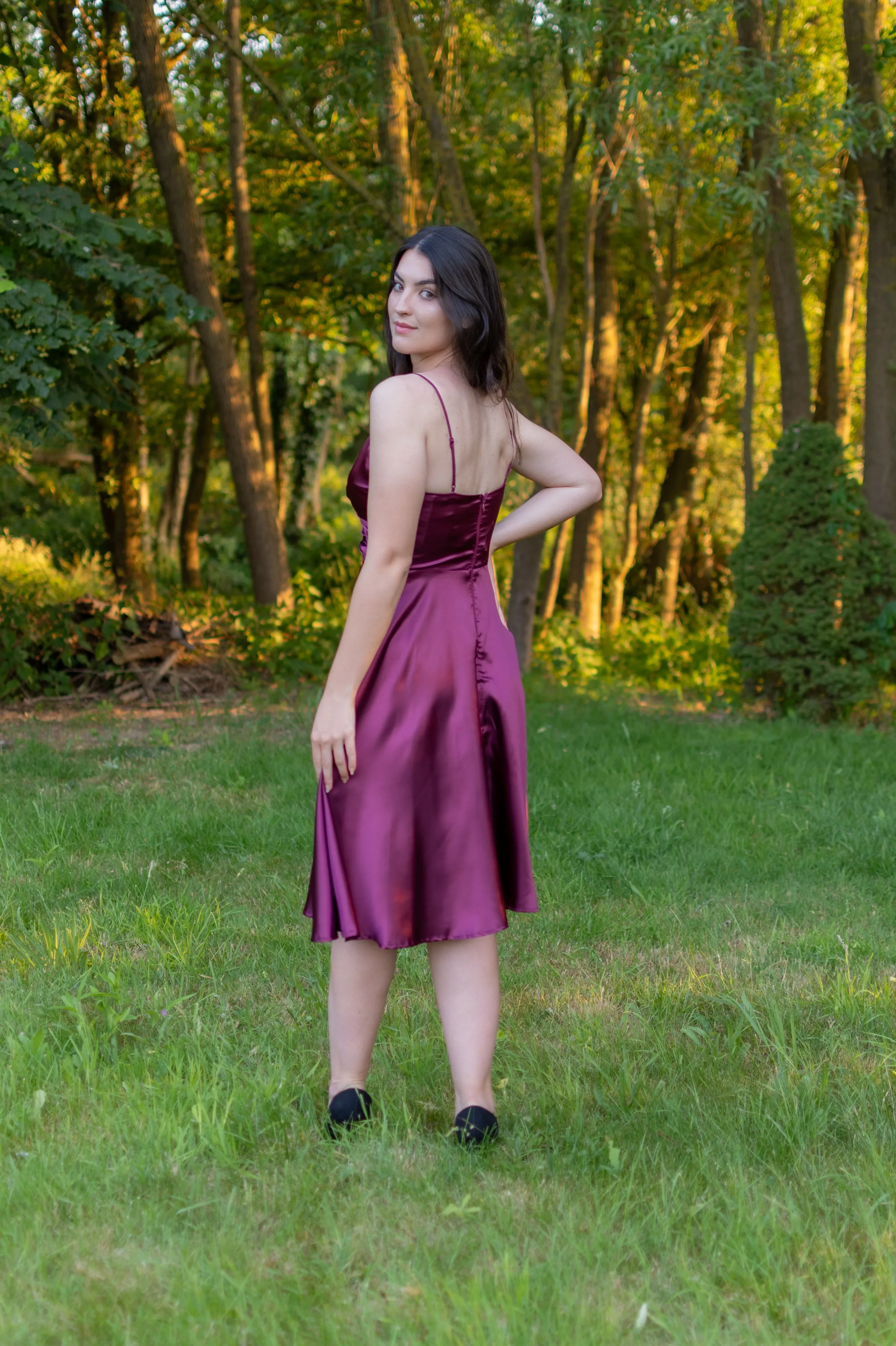 Silky Dress - Midnight Mauve