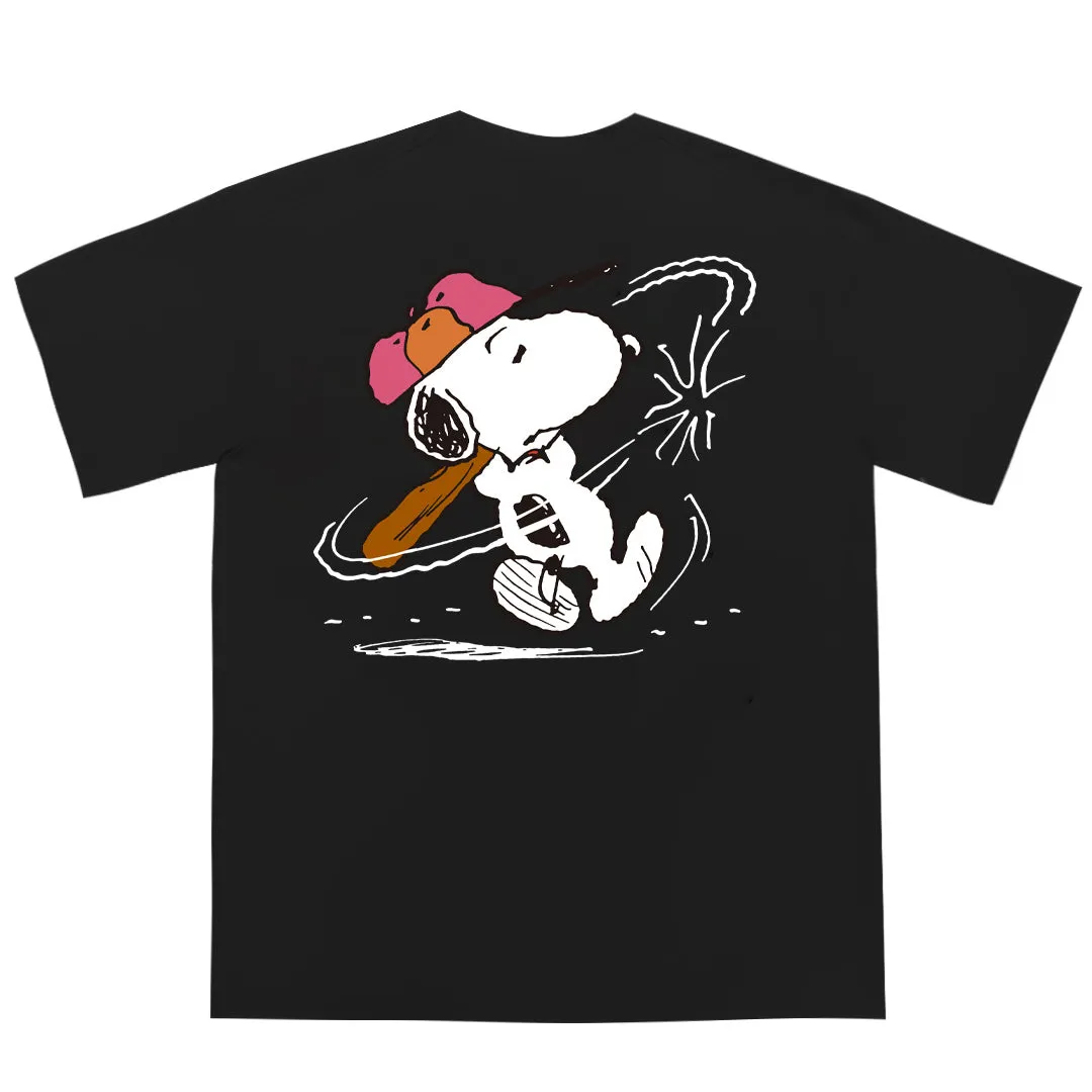 “Snoopy - Baseball” Drop-Shoulder Oversized Tee - 2034