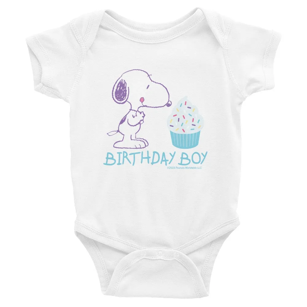 Snoopy Birthday Boy Baby Bodysuit