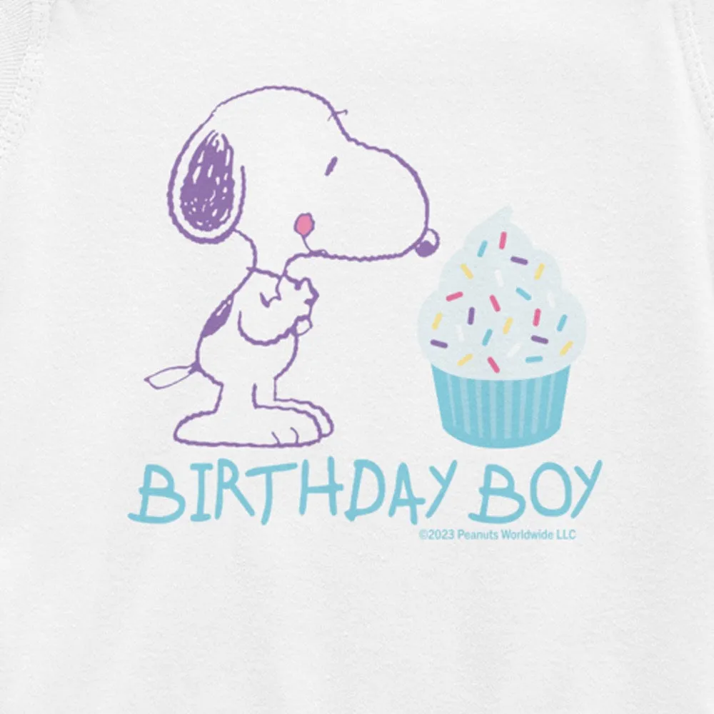 Snoopy Birthday Boy Baby Bodysuit