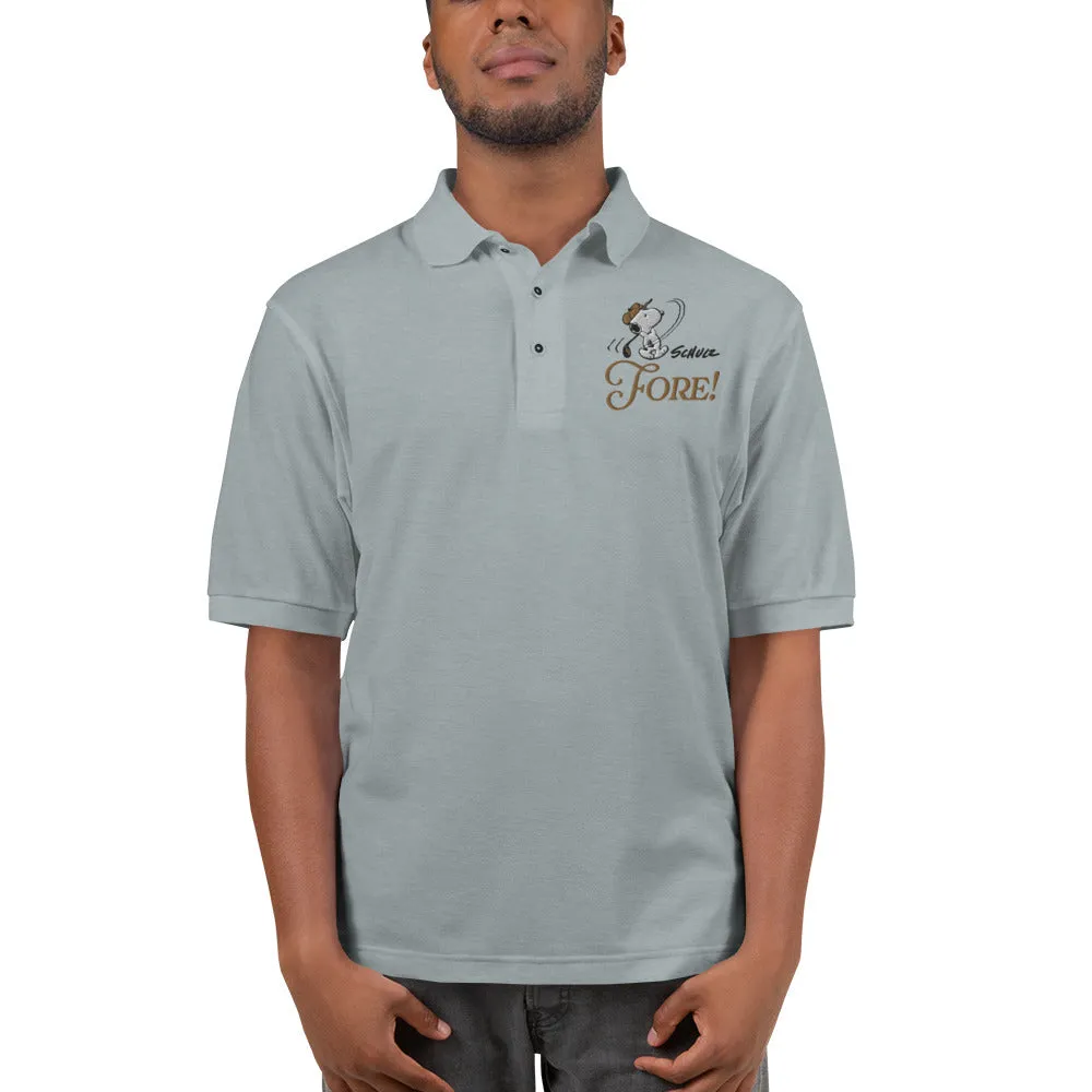 Snoopy Fore Embroidered Polo Shirt